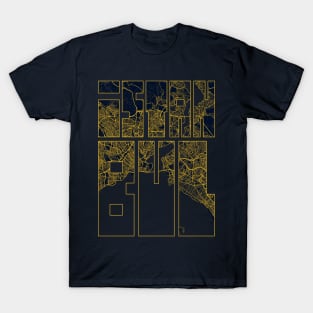 Istanbul, Turkey City Map Typography - Gold Art Deco T-Shirt